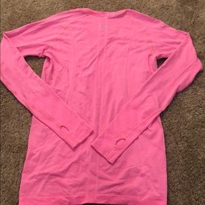 Hot pink lululemon swiftly long sleeve